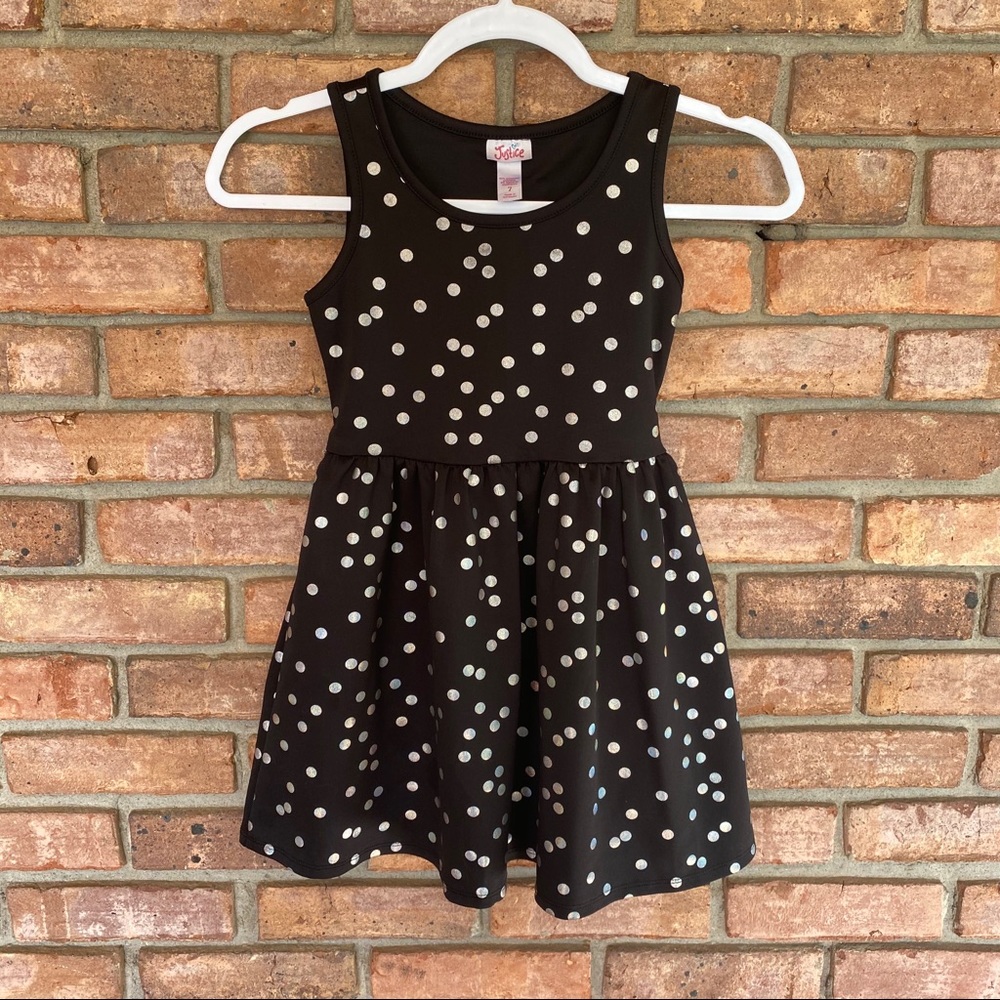 Justice Black Polka Dot Dress